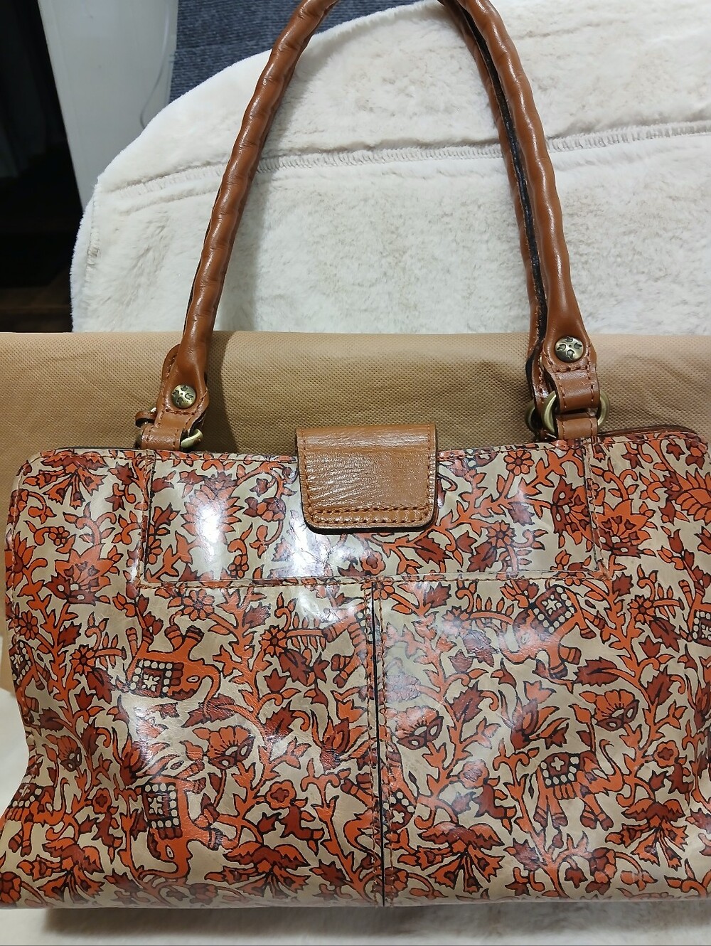 Patrica Nash Poppy Leather Boho India Print Shoulder Bad with Dustbag - Picture 5 of 16